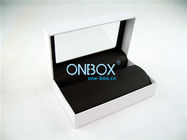 White Jewelry Box For Watches Cardboard Material Hinge Closure
